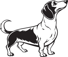 Obraz premium Drever dog vector art silhouette image