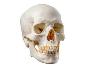 Human skull bone anatomy isolated transparency background teeth medical science realistic object