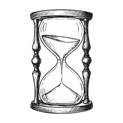 Antique Hourglass Sand Timer Vector Drawing
