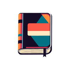 A colorful flat vector icon of a closed book with a bookmark. This image is suitable for websites and blogs related to education, reading, literature, or digital content.

