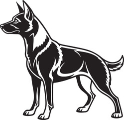 Drever dog vector art silhouette image