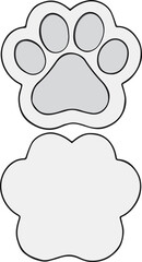 Animal Paw Print Icon | Top and Bottom Paw View Illustration | Flat Vector Pet Symbol