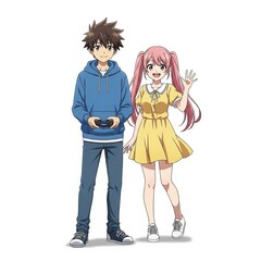 Anime girl and boy 