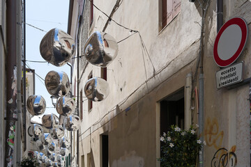 Bassano del Grappa, Vicenza, Veneto, Italy - July 9, 2025 - Views of the city, the castle, and the...