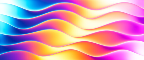 Colorful wave pattern with gradients of pink blue and yellow. Vibrant neon wave pattern with smooth flowing curves. Dynamic colorful futuristic neon gradient full of depth energy and modern aesthetics