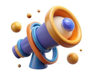 Cartoonish spyglass searching with yellow spheres3d illustration isolated on transparent background