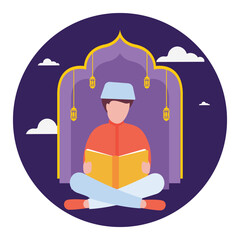 Quran Recitation Vector Illustration Which can easily edit or modify