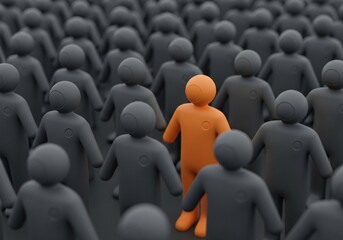 Stand out from the crowd with unique individuality, be different, leadership and distinction with this powerful visual concept today