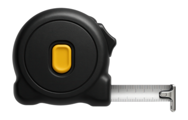 Auto-retracting tape measure with a 12-foot length and a sturdy ABS casing for household repairs.