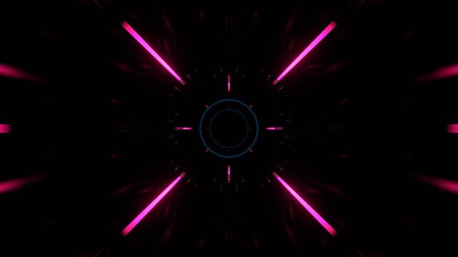 Cyan and Pink Stobe Tunnel Path of Neon Background VJ Loop in 4K