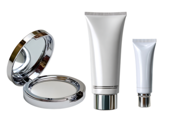 Sleek Cosmetic Containers with Mirror for Beauty Products in Elegant Design