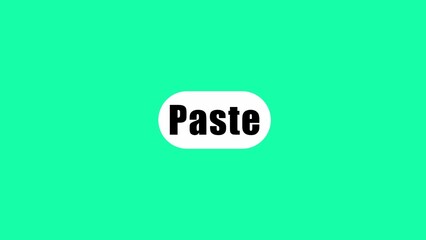Green Background with White Oval Button Featuring the Word Paste in Black Text image