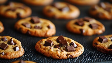 Delicious Chocolate Chunk Cookies on Baking Sheet