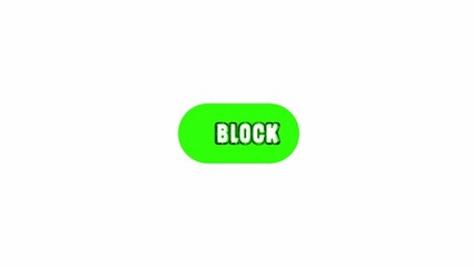 Green Oval Button with Block Text on White Background image