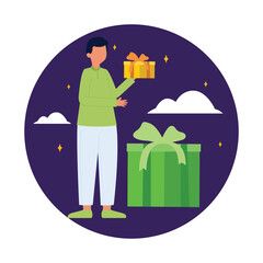 Eid Gift Vector Illustration Which can easily edit or modify