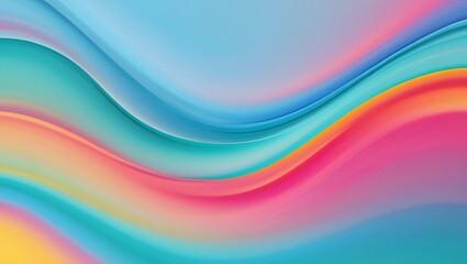 Vibrant abstract waves of pastel colors flowing smoothly across the frame