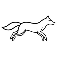 vector illustration of a running wolf
