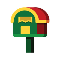 snowy mailbox on white background