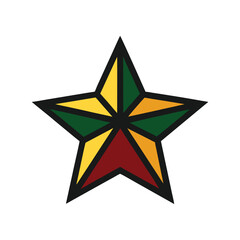  star topper with black outline on white background