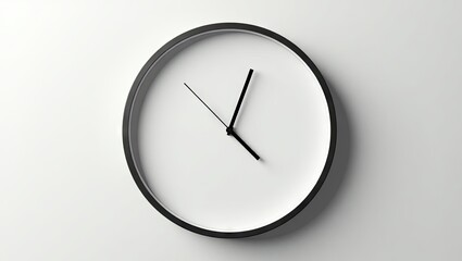 A minimalist wall clock against a plain background.