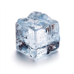 Obraz premium Single ice cube on white background (2)
