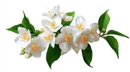 Fototapeta premium Floral branch with white jasmine