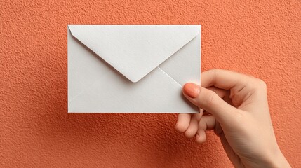 Fototapeta premium Mail delivery action home environment envelope content hand viewpoint communication concept