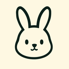 Cute Cartoon Bunny Face with Cheerful Text Logo.eps