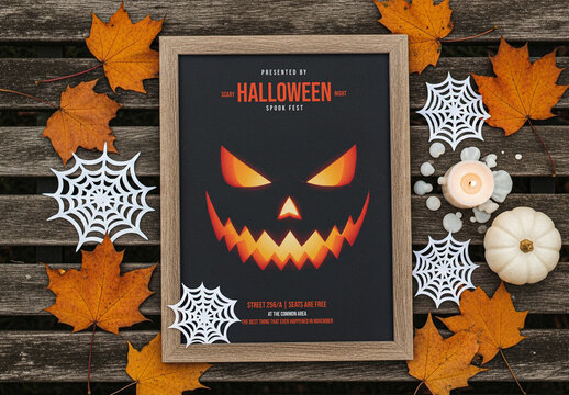 Halloween Themed Picture Frame Mockup
