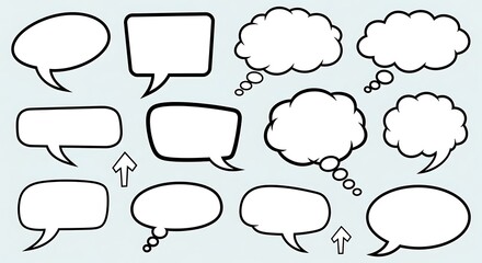 Obraz premium Collection of Diverse Comic Book Speech Bubbles