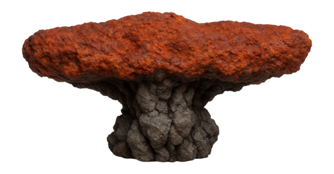 Iron oxide crust with reddish-brown coloration on vent chimney surface