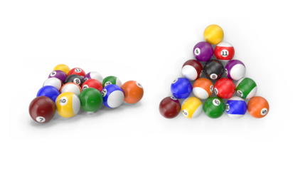Snooker Balls Arrangement: A vibrant collection of snooker balls is expertly arranged. This image is a captivating visual representation of the classic game.