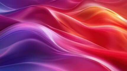 Obraz premium Colorful Gradient Background with Flat Vector Wavy Hills, Abstract Wallpaper Design for Banner Poster Packaging 