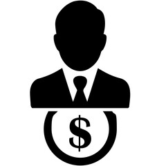 Businessman, dollar, finance icon