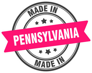 Made in Pennsylvania round sign. Made in Pennsylvania stamp.