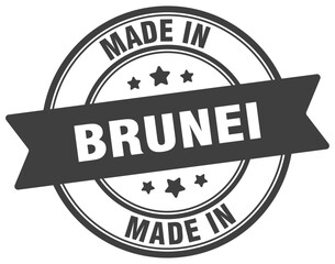 Made in Brunei round sign. Made in Brunei stamp.