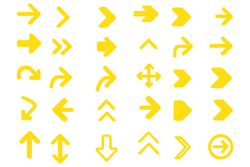 Black arrows flat icons. Set for web design. Direction pointers vector icons. Big collection. Vector set of black arrow signs.