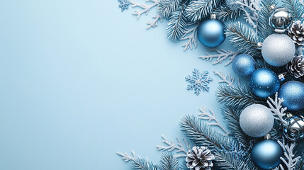 blue and silver decoration for chirstmas