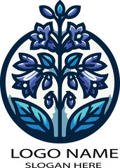 Virginia bluebells logo icon vector white background .