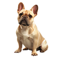 Fototapeta premium French Bulldog Sitting Upright, High Quality, isolated on transparent background png