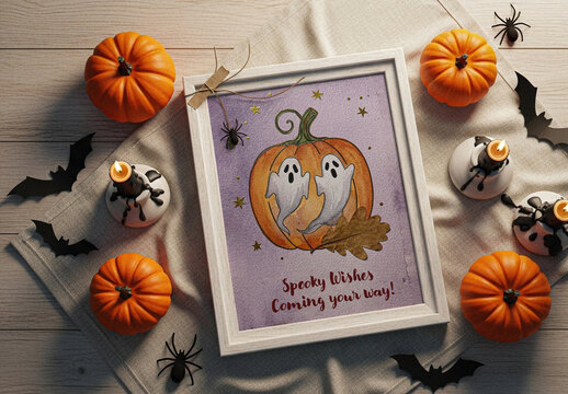 Halloween Poster Frame Mockup