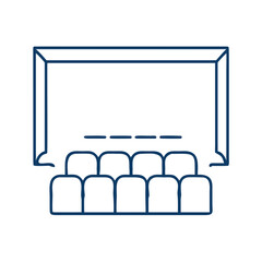 Cinema screen with seating arrangement in minimalist design  