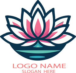 American lotus logo icon vector white background .