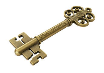 Isolated Antique Key to Unlock Your Potential