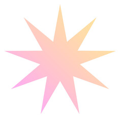 Iridescent Pastel Gradient Star Icon. Romantic Vintage Christmas Celebration Symbol. Holiday Ray Cute Childish Decoration. Magic Dreamy Soft Colored Celestial Boho Sign. 
