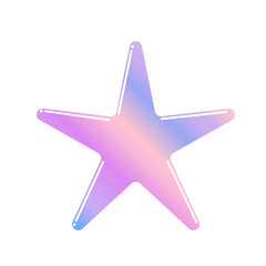 Iridescent Pastel Gradient Star Icon. Romantic Vintage Christmas Celebration Symbol. Holiday Ray Cute Childish Decoration. Magic Dreamy Soft Colored Celestial Boho Sign. 