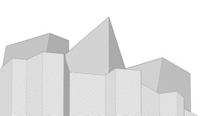 Fototapeta premium ​​abstract architecture 3d illustration background 