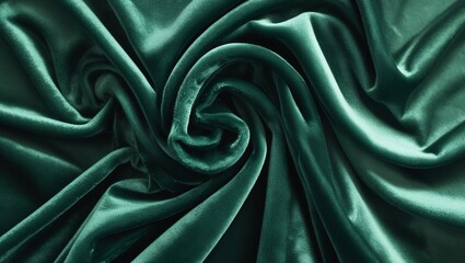 Obraz premium Velvet fabric with rich folds and soft highlights, deep jewel-toned color – luxurious textile texture