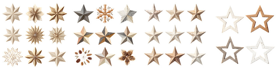 Gold and Silver Stars Collection: Decorative Star Elements