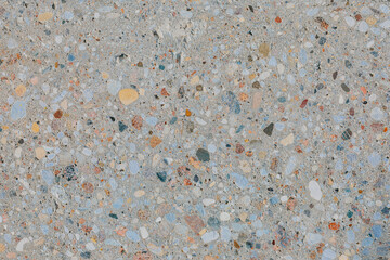 Exposed Aggregate Concrete Texture with Multicolored Stones